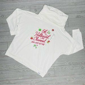 Nwt Hallmark Channel You Just Get Me Womens Sweatshirt Size med Cowl Neck Xmas